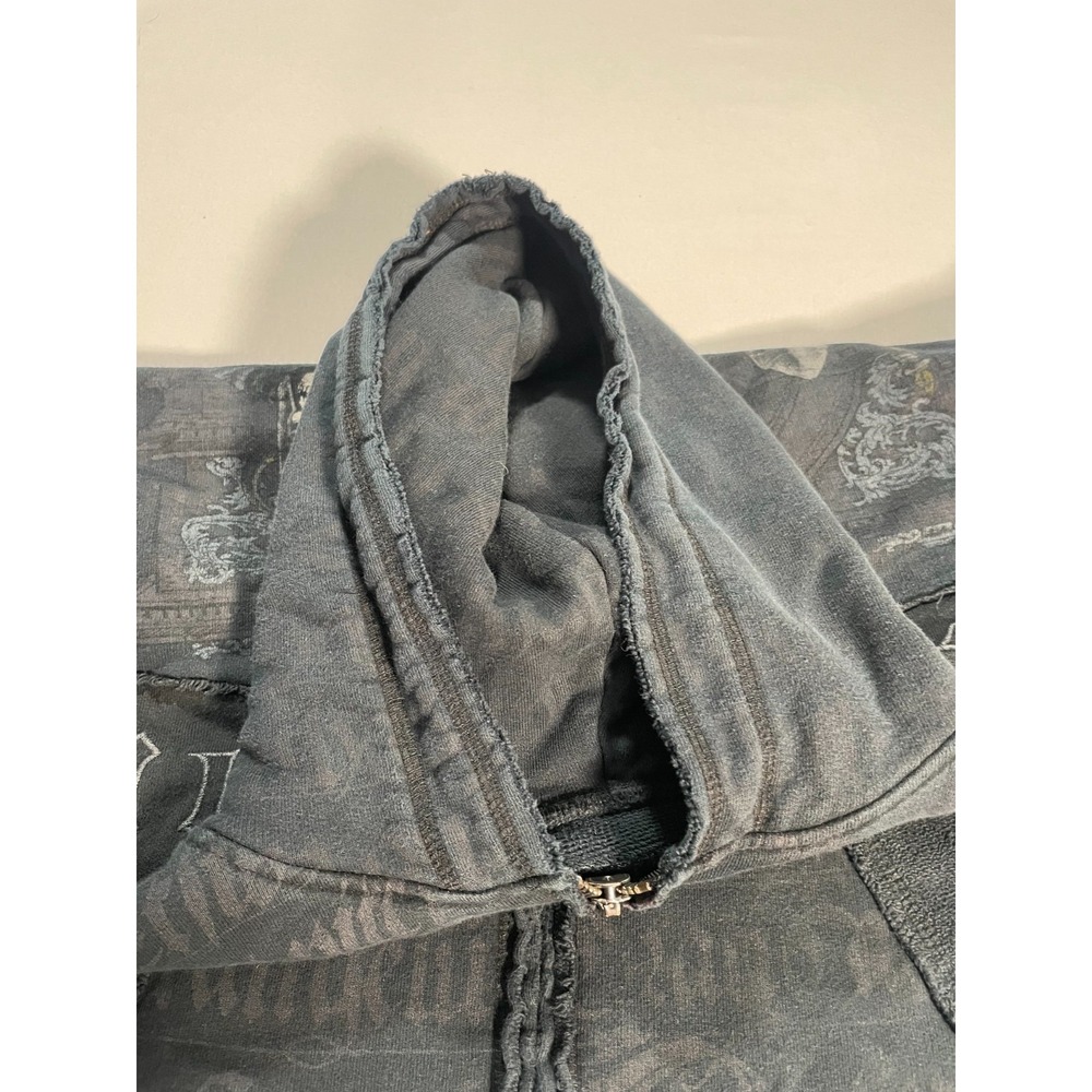 Y2K Affliction Vintage Goth‎ Knight Crusades USA Made Zip Up Hoodie Men's Size L - Picture 8 of 16